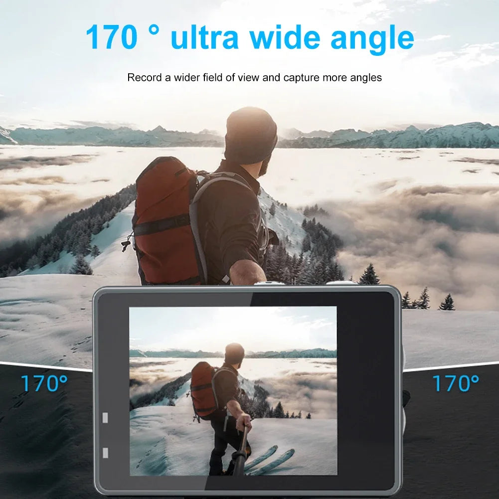 5K Action Camera with Dual Screen and Remote Control