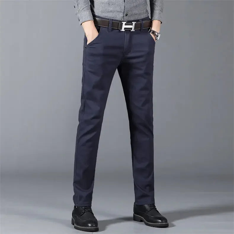 Men's Cotton Elastic Slim Jeans by NoEnName