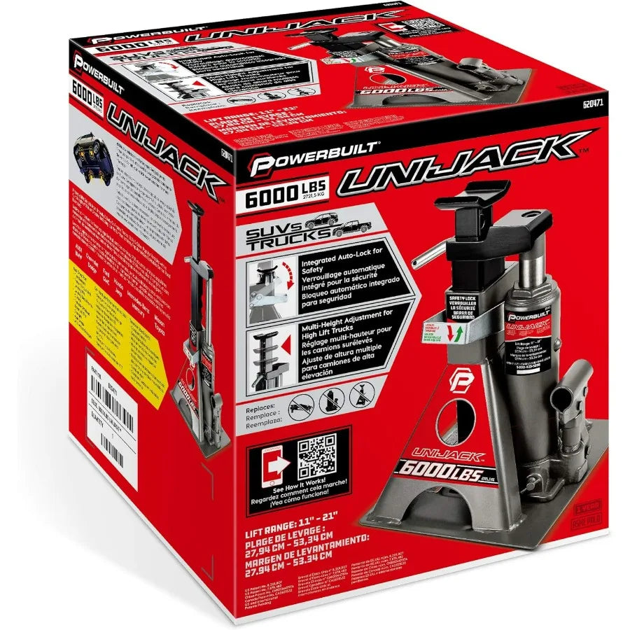 Bottle Jack And Jack Stands All-In-One Car Lift 6000 Pound