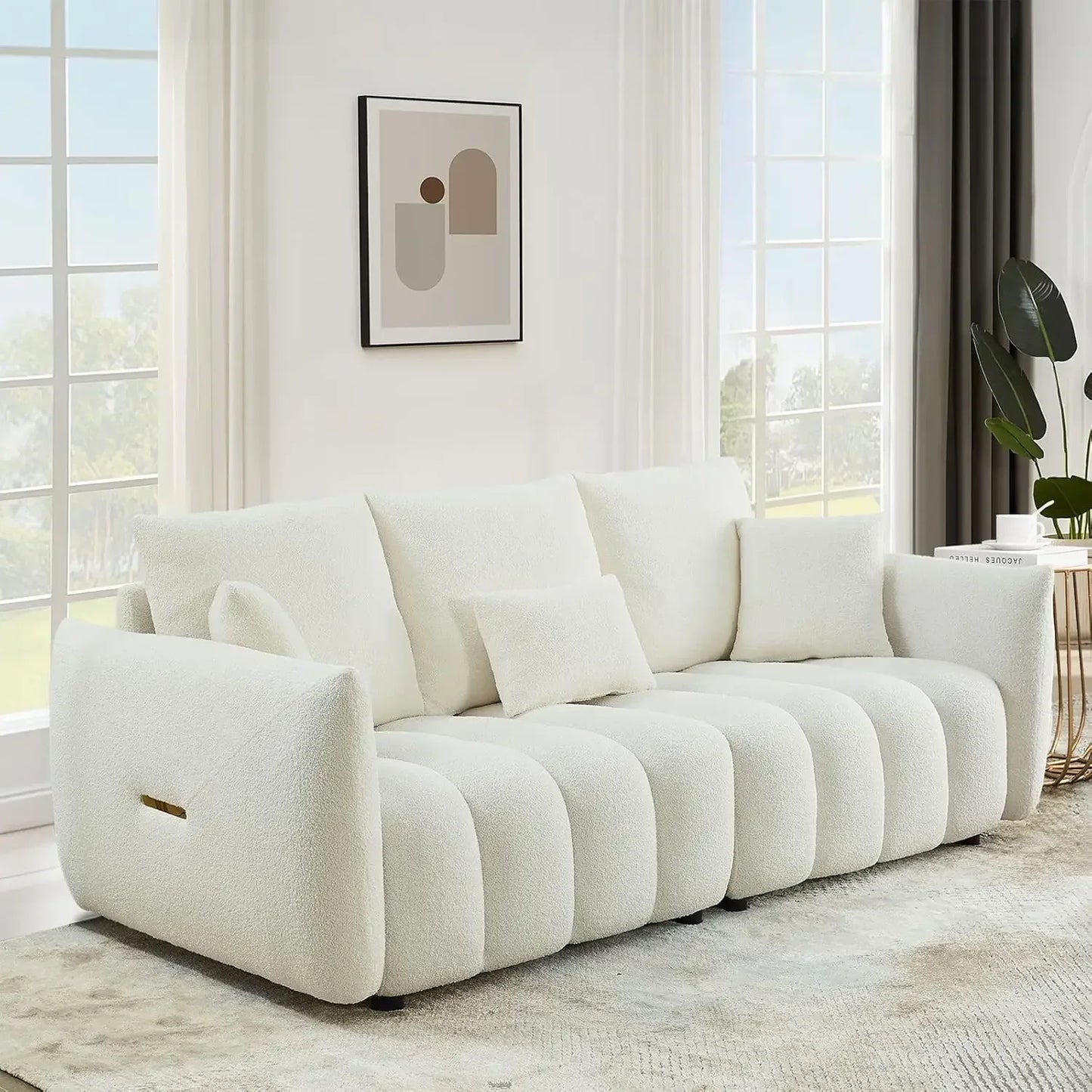 Modern Comfy Deep Seat Teddy Cloud Sofa for Living Room