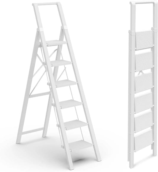 XMSJ Aluminum Folding Ladder With Six Step Handgrip