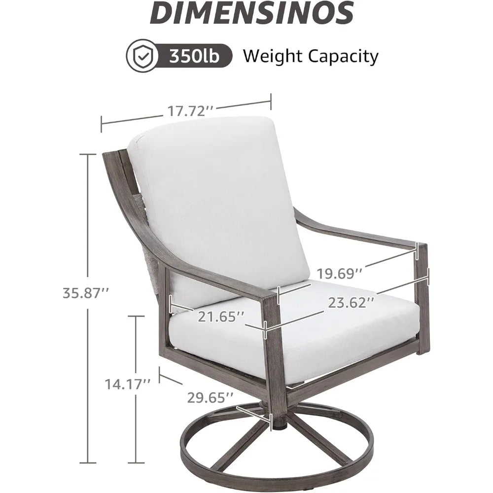 HUANZHUANG Outdoor Patio Dining Set With 4 Chairs And Table