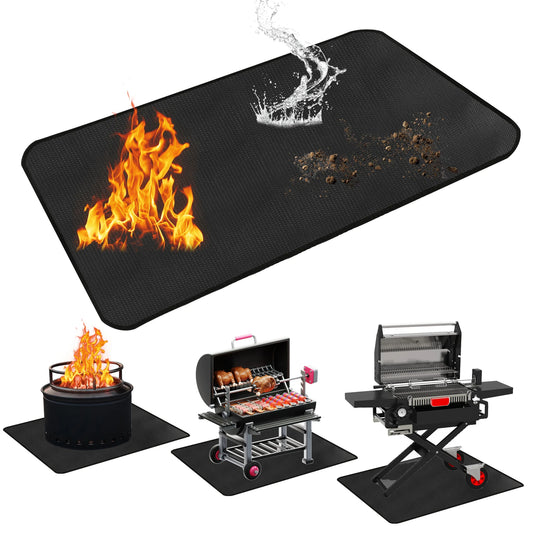 Outdoor Barbecue Grill Mat Fireproof Oilproof Heat Resistant Protection