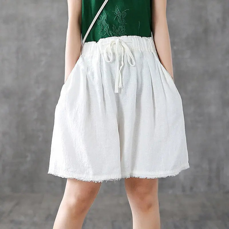 RankSweet Women Cotton Bermuda Knee Length Loose Shorts
