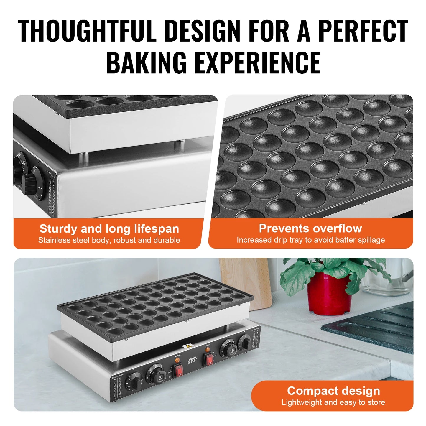 SucceBuy Mini Dutch Pancake Maker Dorayaki Waffle Machine