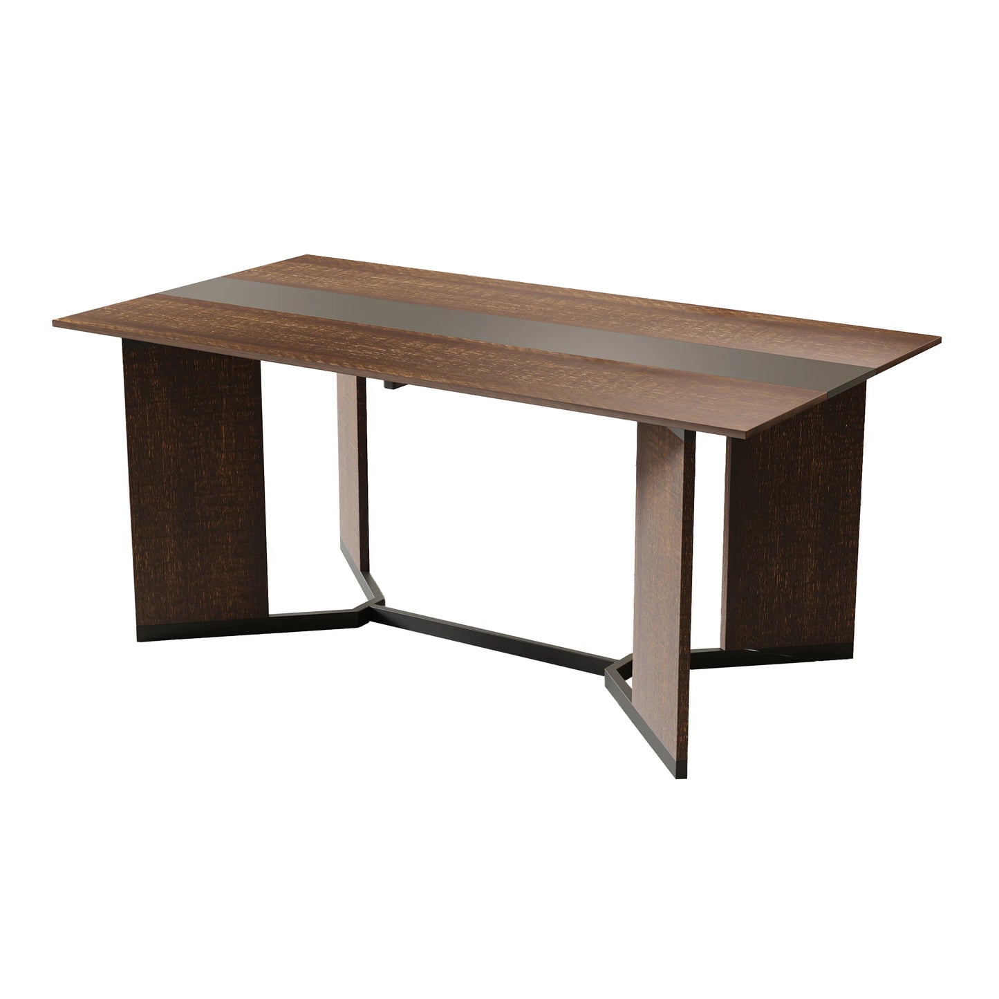 71 Inch Large Rectangular White Dining Table for 4 to 10 People Modern Family Dinner Table with Marble Color Wood Top and Metal Legs