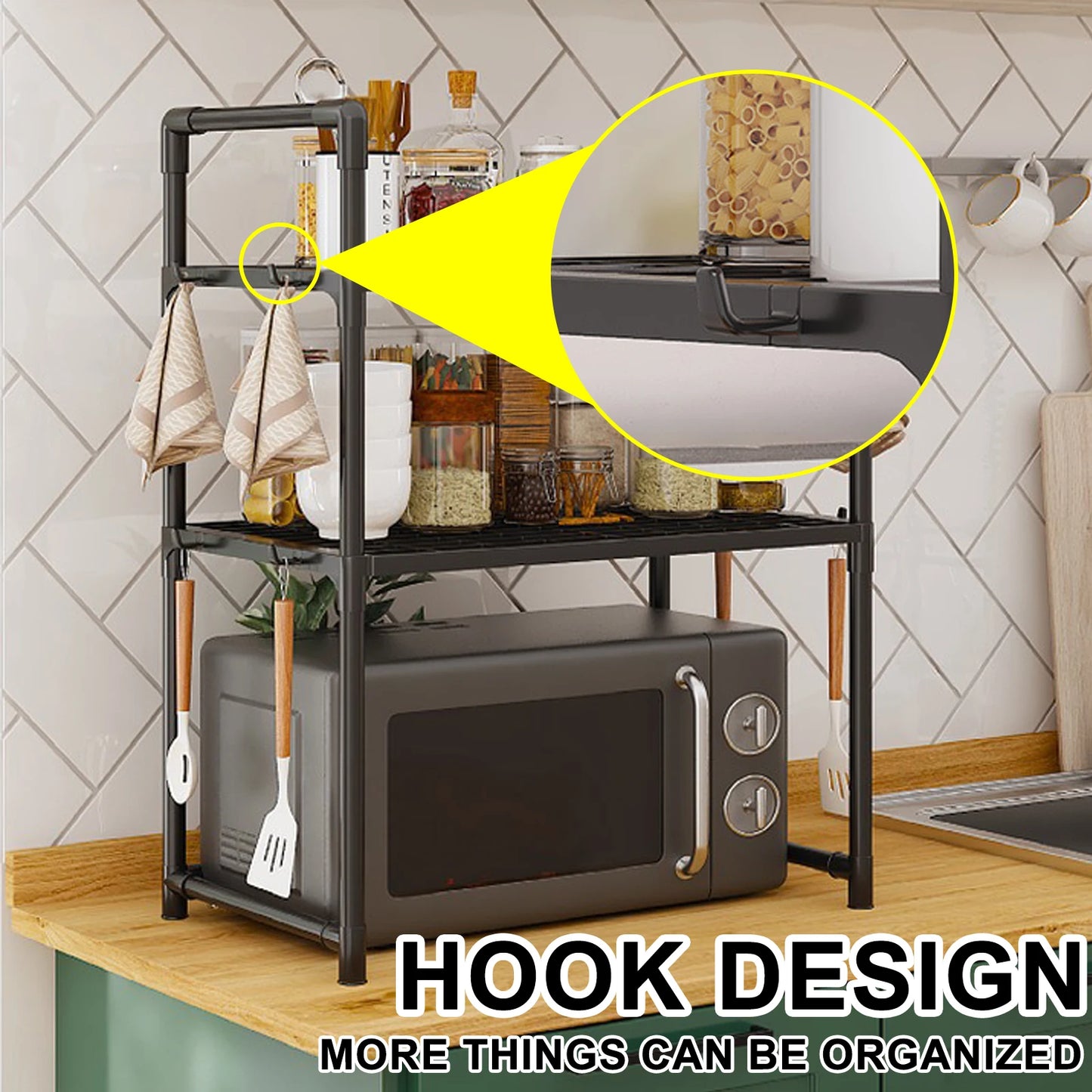 Microwave Shelf Kitchen Storage Rack Multi Layer Organizer