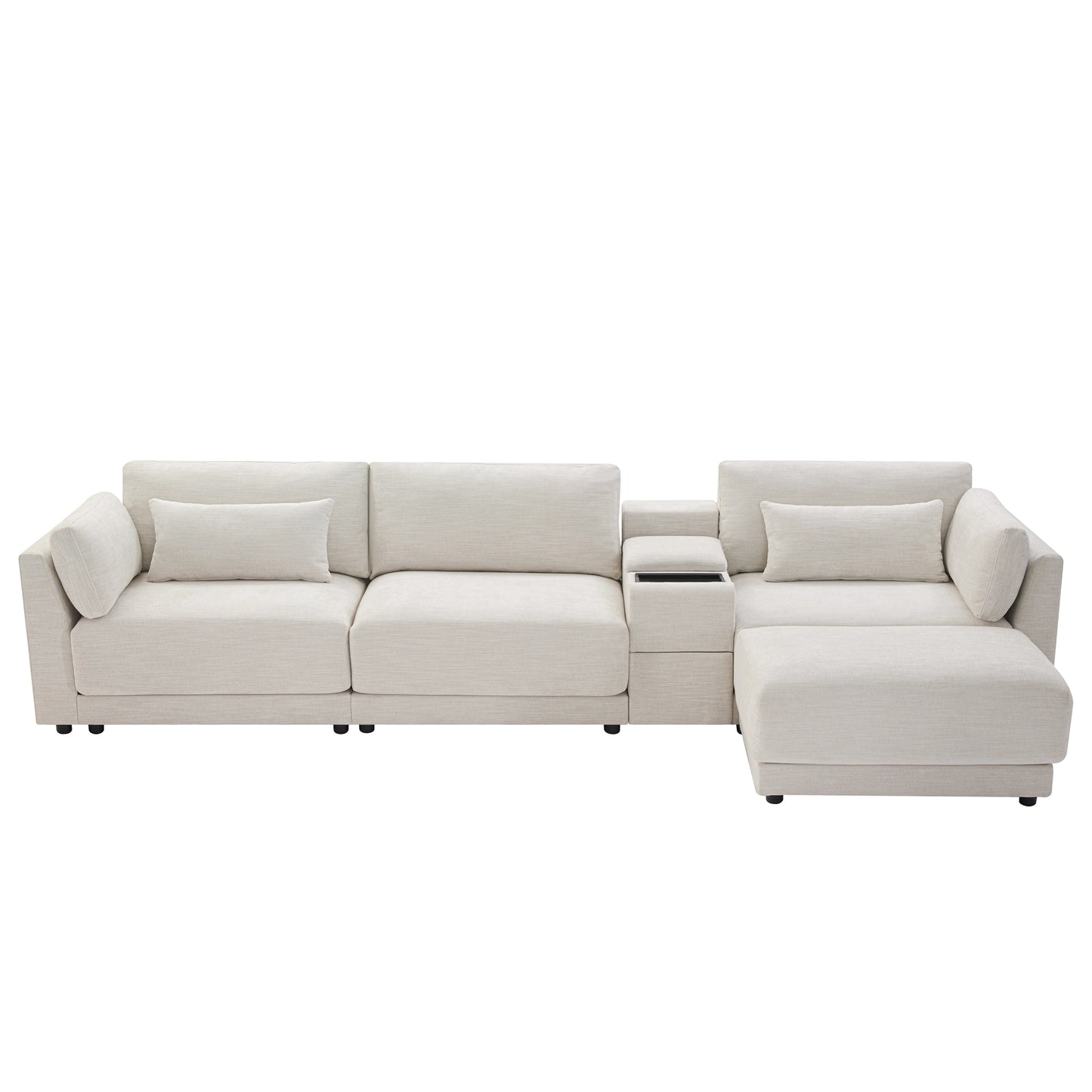 Wavesloop Modular Sectional Sofa With Storage Ottoman