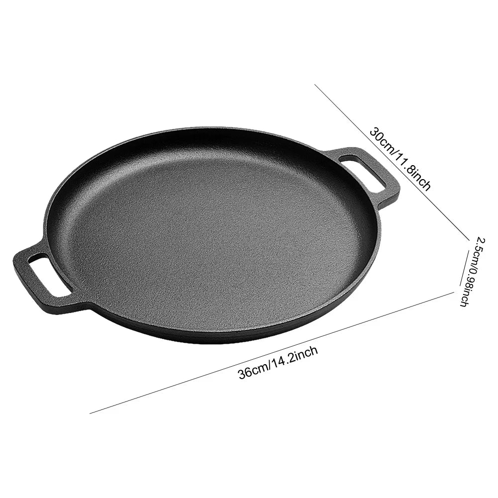 Cast Iron BBQ Camping Fry Pan with Dual Handles