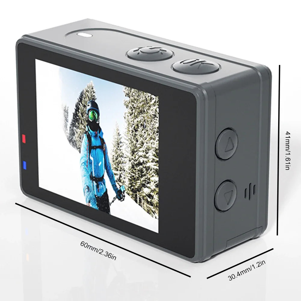 5K Action Camera with Dual Screen and Remote Control