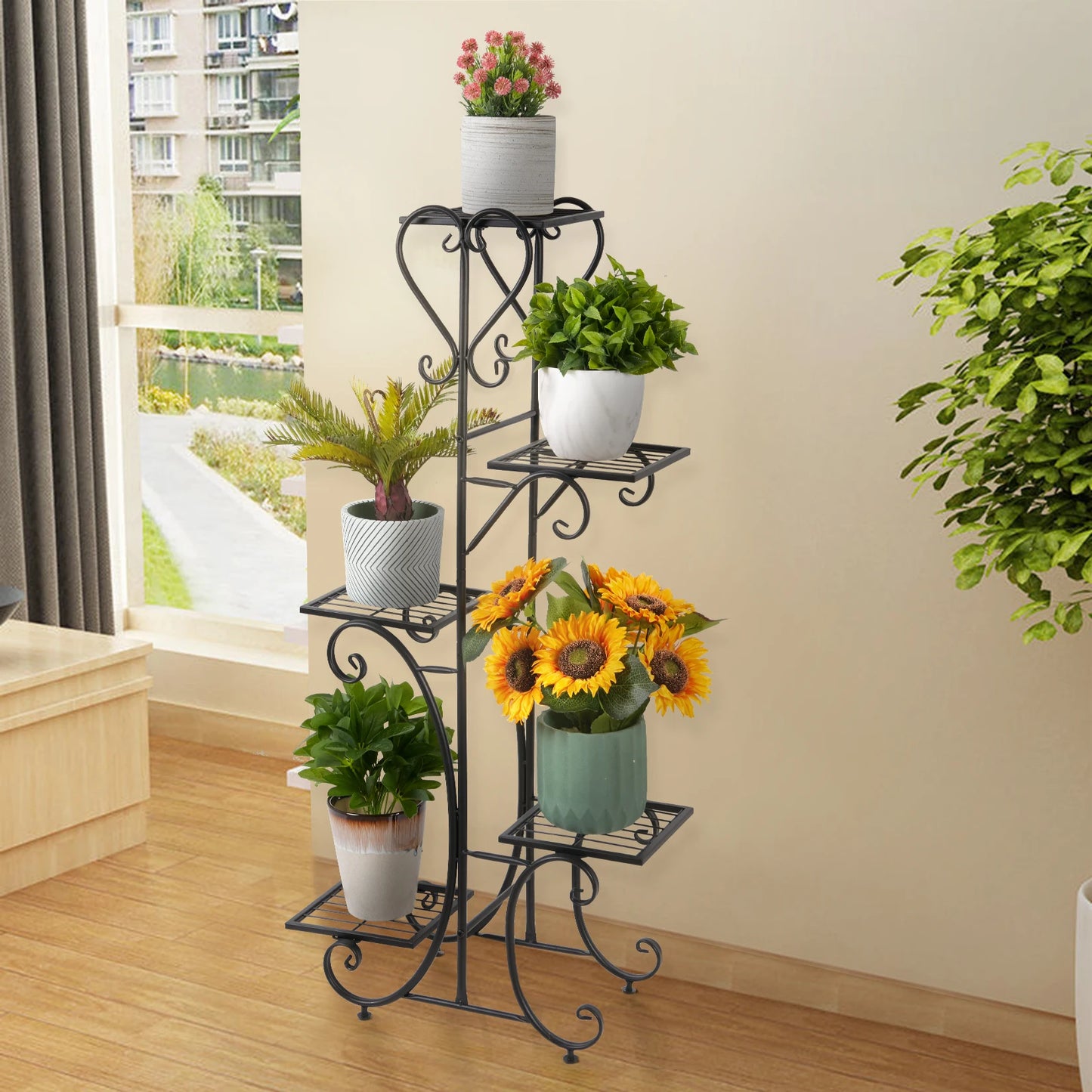 Wisfor Metal Plant Stand Rack 5 Tier Garden Pots Display