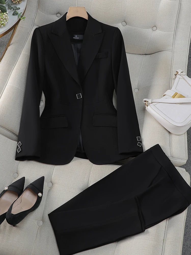 Elegant Women's Business Pant Suit for Office Wear