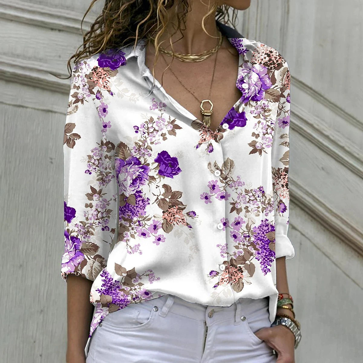 Icevoolen Elegant Long Sleeve Women Shirt Casual Loose Top