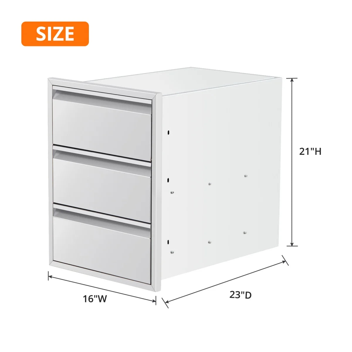 Stainless Steel Outdoor Kitchen Drawers with Paper Towel Holder