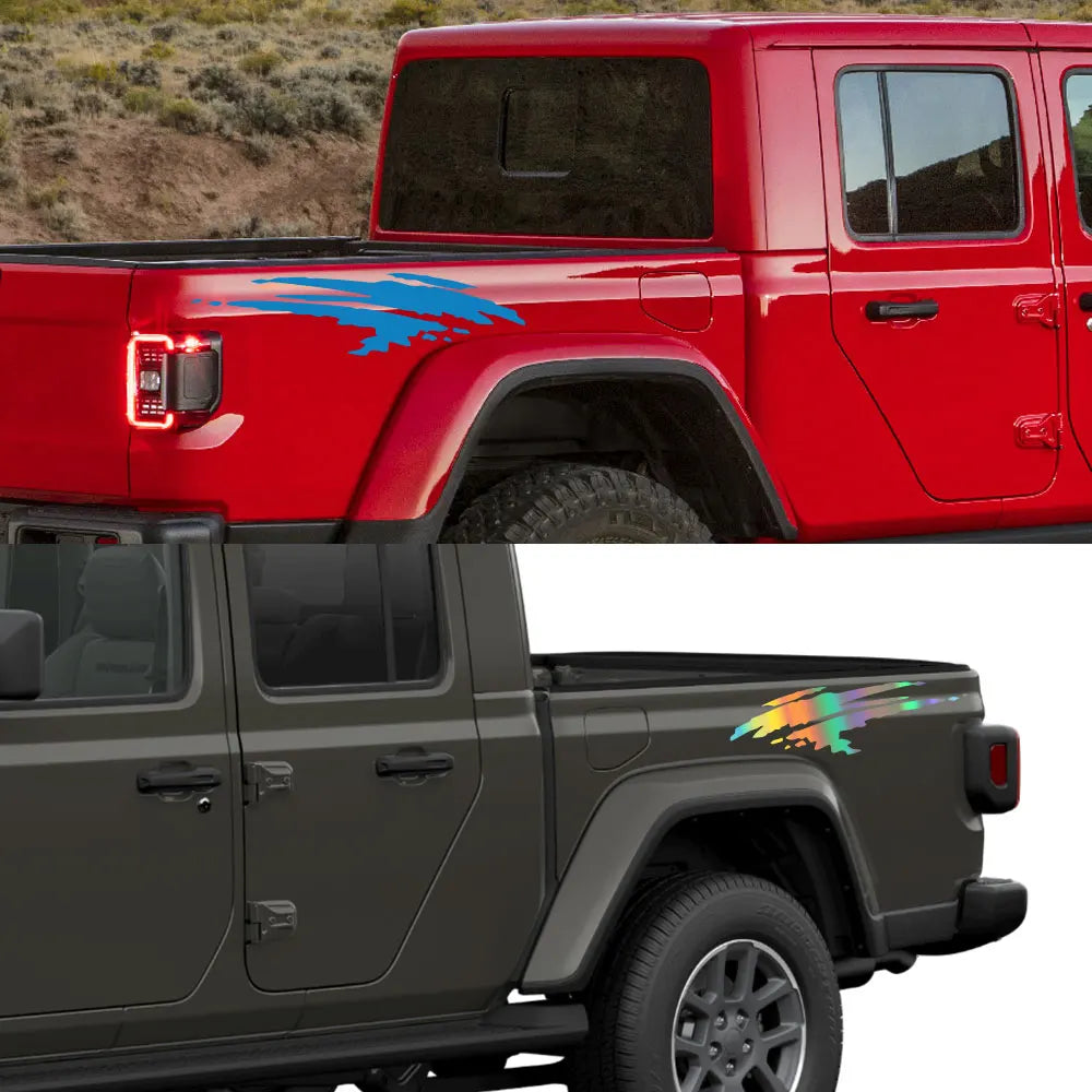 Pickup Body Side Stickers For Jeep Gladiator JT Truck Graphics Splash Style Decor Decals Vinyl Cover Auto Tuning Accessories