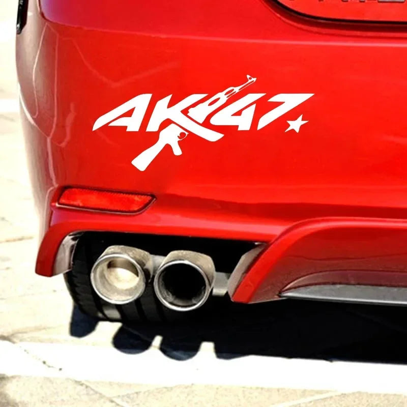 Personalized AK47 Gun Creative Car Sticker Auto Body Bumper Window Motorcycle Laptop Wall Vinyl Decal Car Accessories