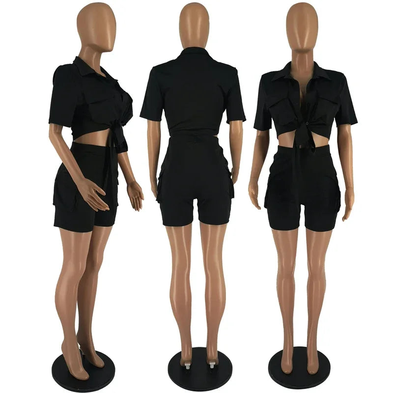 Stylish Summer Two Piece Set for Women with Pockets