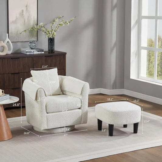 Swivel Accent Chair and Ottoman Set for Modern Living Spaces