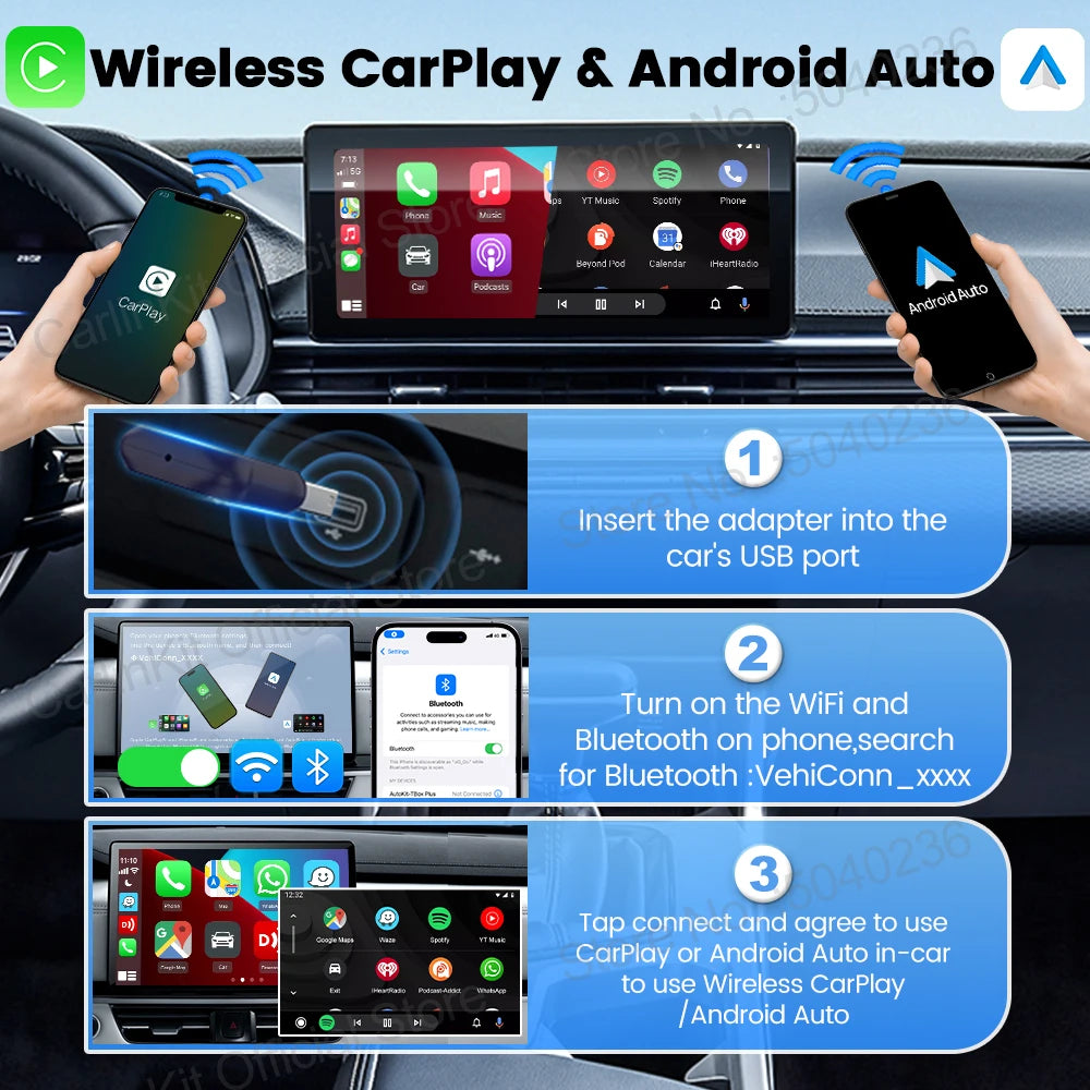 Carlinkit Mini Ultra 5.0 Wireless Android Auto CarPlay USB Dongle