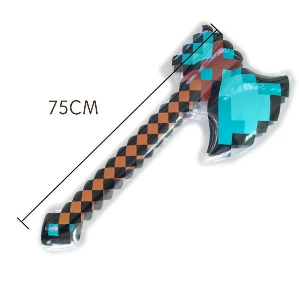 Miner Pixel Crafting Inflatable Sword Axe Party Decoration Toys