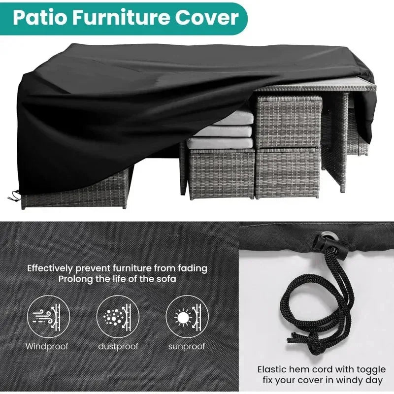 YUJINGXI 7 Piece Outdoor Patio Furniture Set Wicker