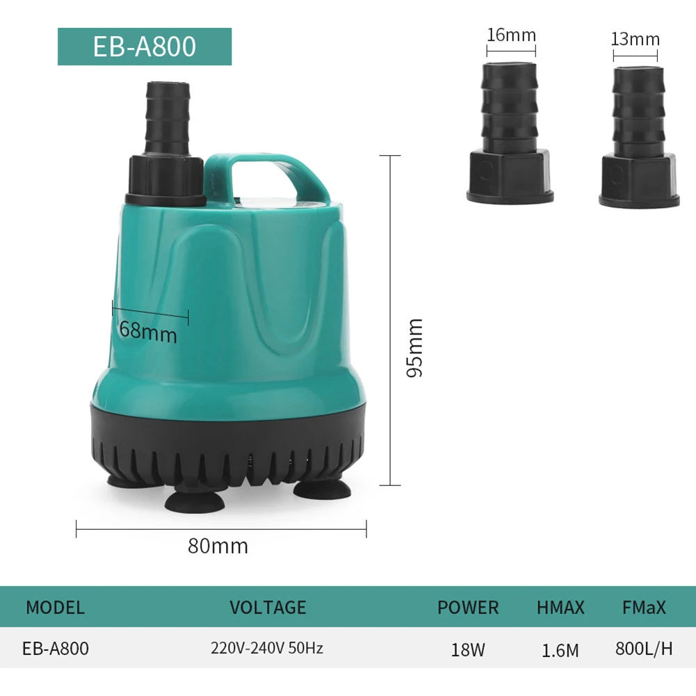 Ultra-Quiet Submersible Water Fountain Pump for Aquariums and Ponds