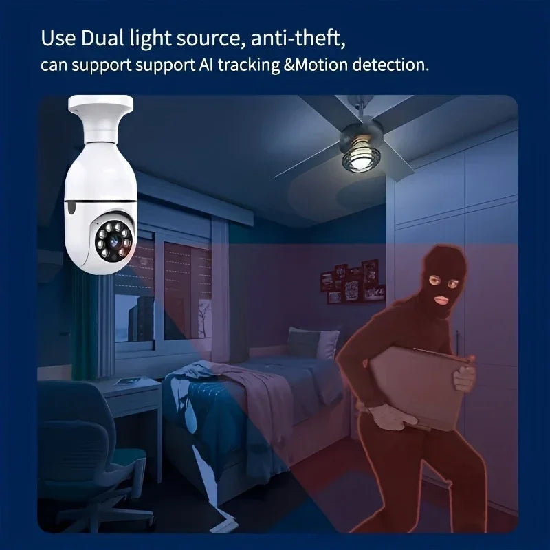 2Pc Wireless Light Bulb Security Camera With Two Way Audio