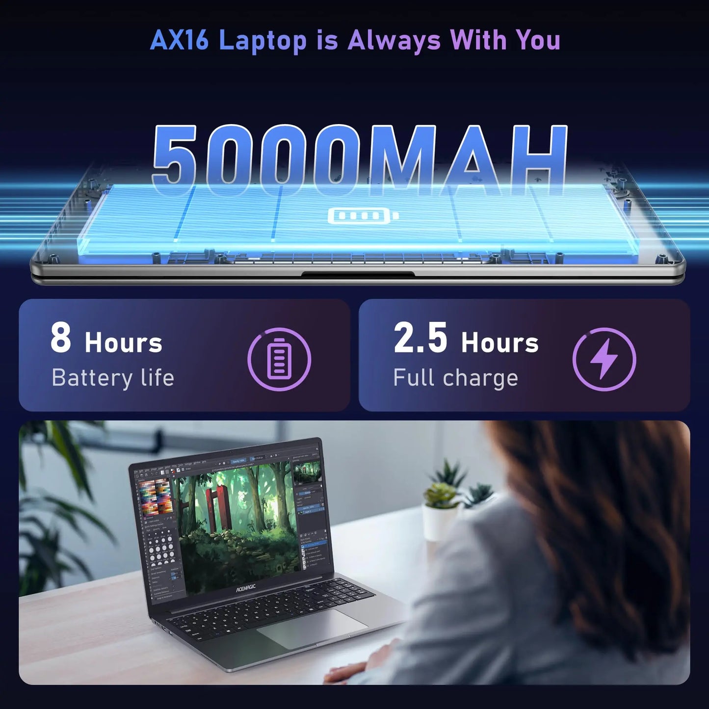 ACEMAGIC Ultra Slim Gaming Notebook with 16GB RAM and SSD