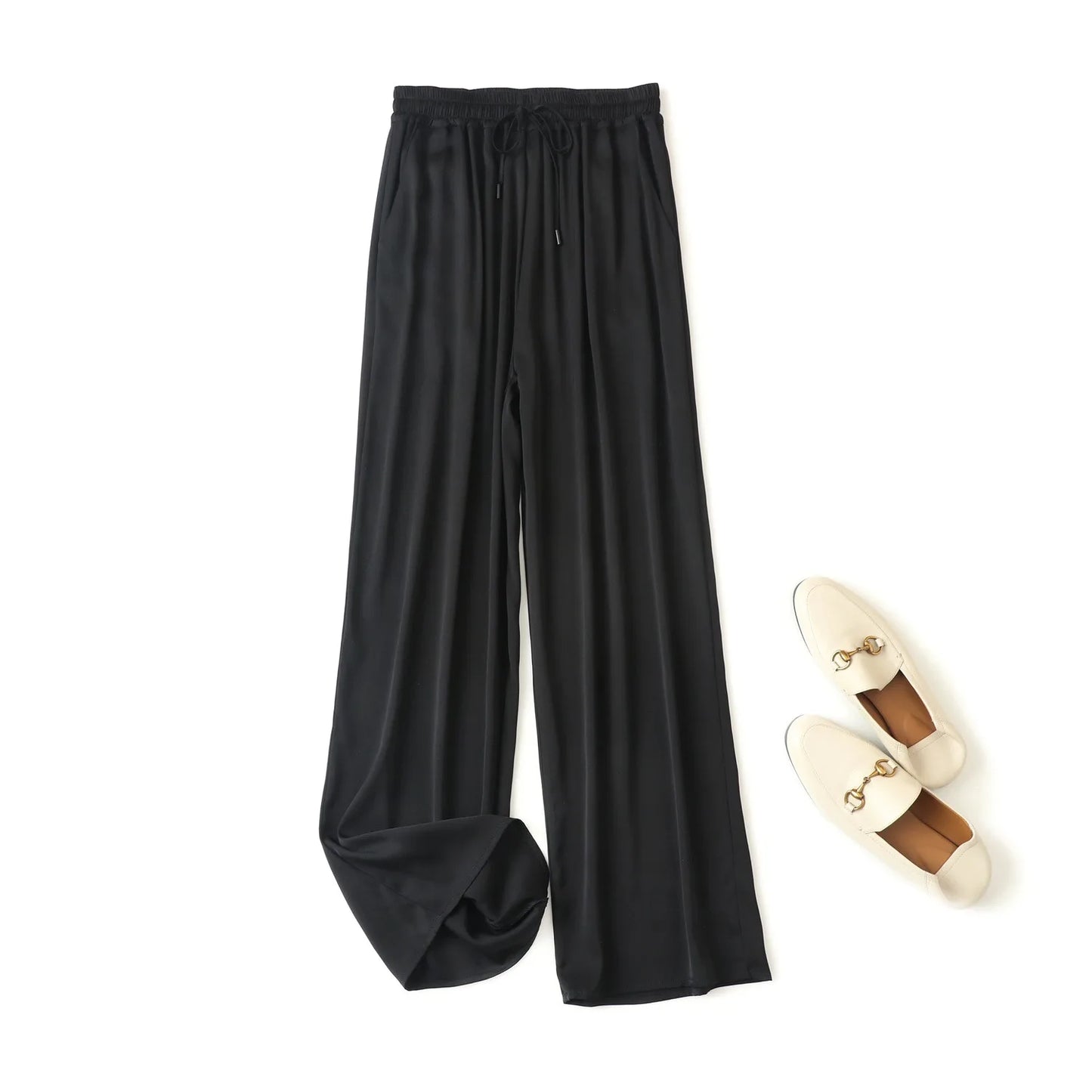 Women's Natural Silk Casual Pants for Summer Comfort