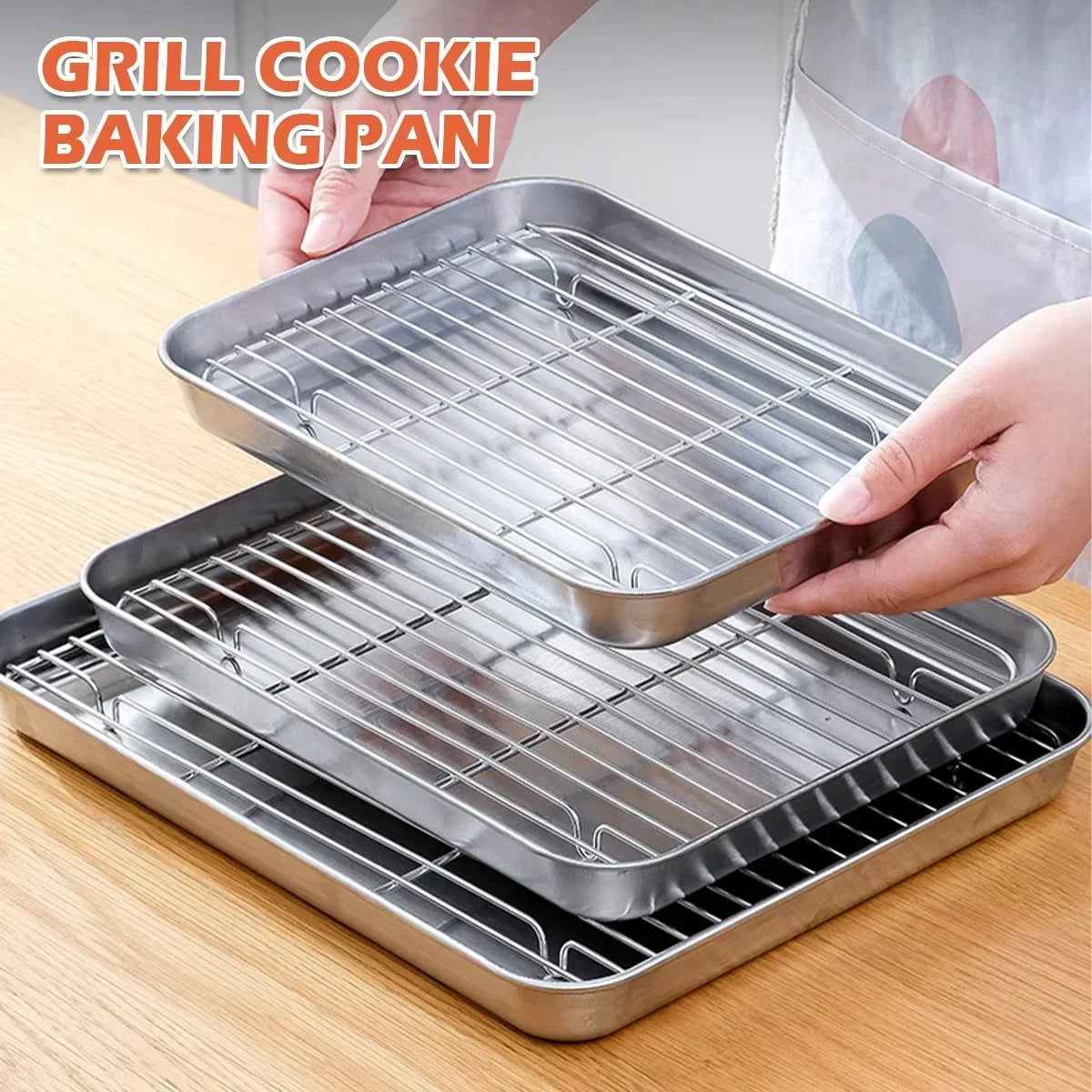 Stainless Steel Baking Pan with Wire Rack for Versatile Cooking