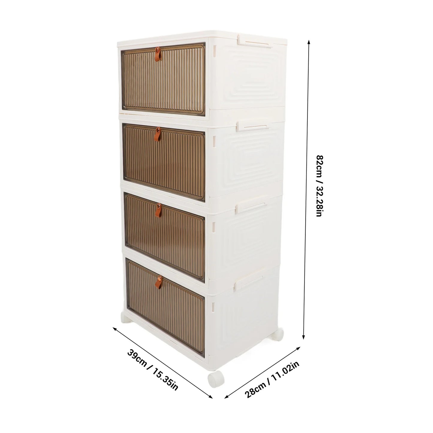 Transparent 4 Layer Shoe Storage Rack with Wheels