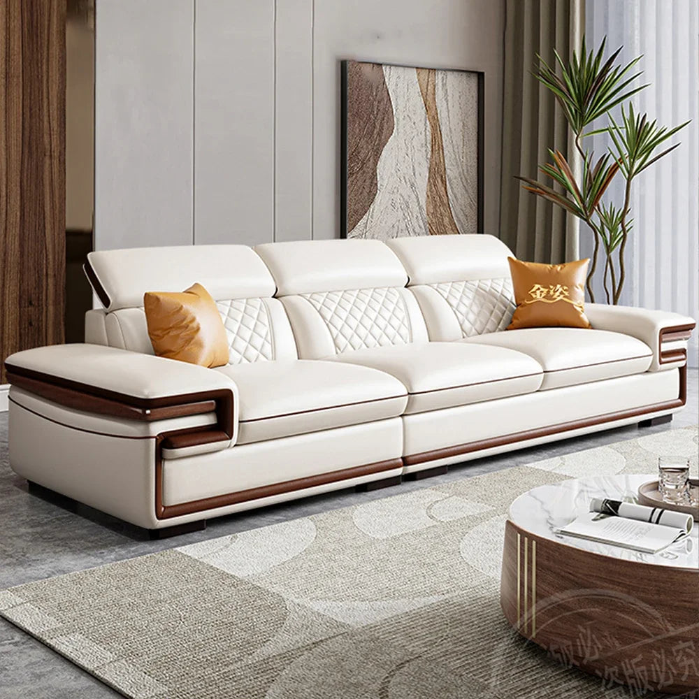 MINGDIBAOCN Italian Leather Sofa Set With Bluetooth USB