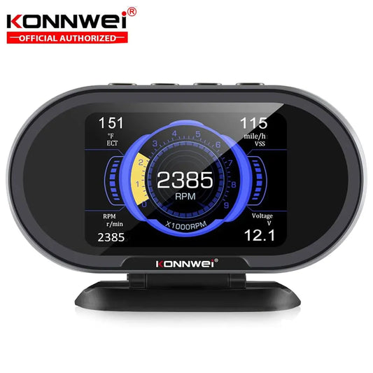 2025 KONNWEI KW206 OBD2 Scanner Car Digital On Board Computer LCD Display Fuel Consumption Water Temperature Gauge Speedometer