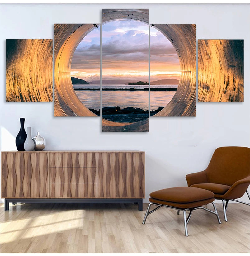 Form Sunset Ocean View Landscape Canvas Wall Art Home Decor