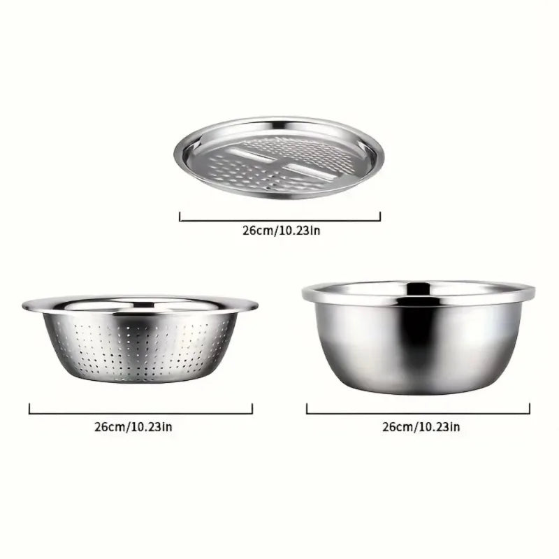 Multi-Function Stainless Steel Vegetable Grater And Drain Basket