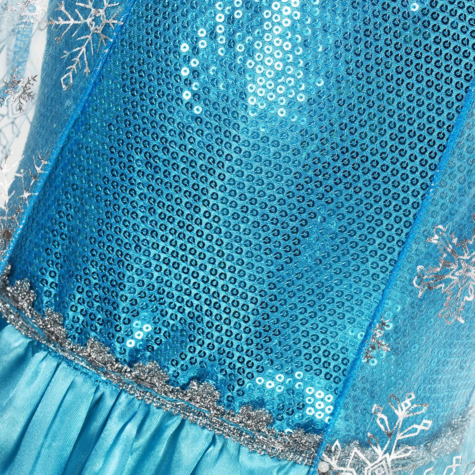 Girls Snow Queen Elsa Costume for Carnival Party Fun