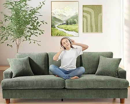 Corduroy Modern Sofa For Living Room Three Seat Comfort