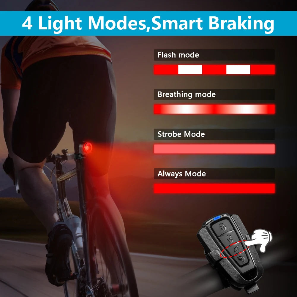 Hollarm A8Pro Bicycle Alarm IPX65 Waterproof Rear Light Brake Sensing Anti Theft Bike Taillight Horn