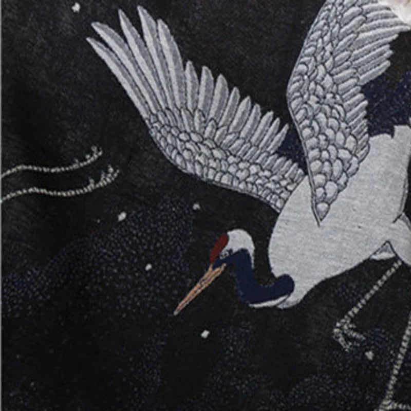Textile City Ins Red Crowned Crane Retro Throw Blanket Ukiyo-e Auspicious Clouds Tapestry Heavy Quality Backrest Towel