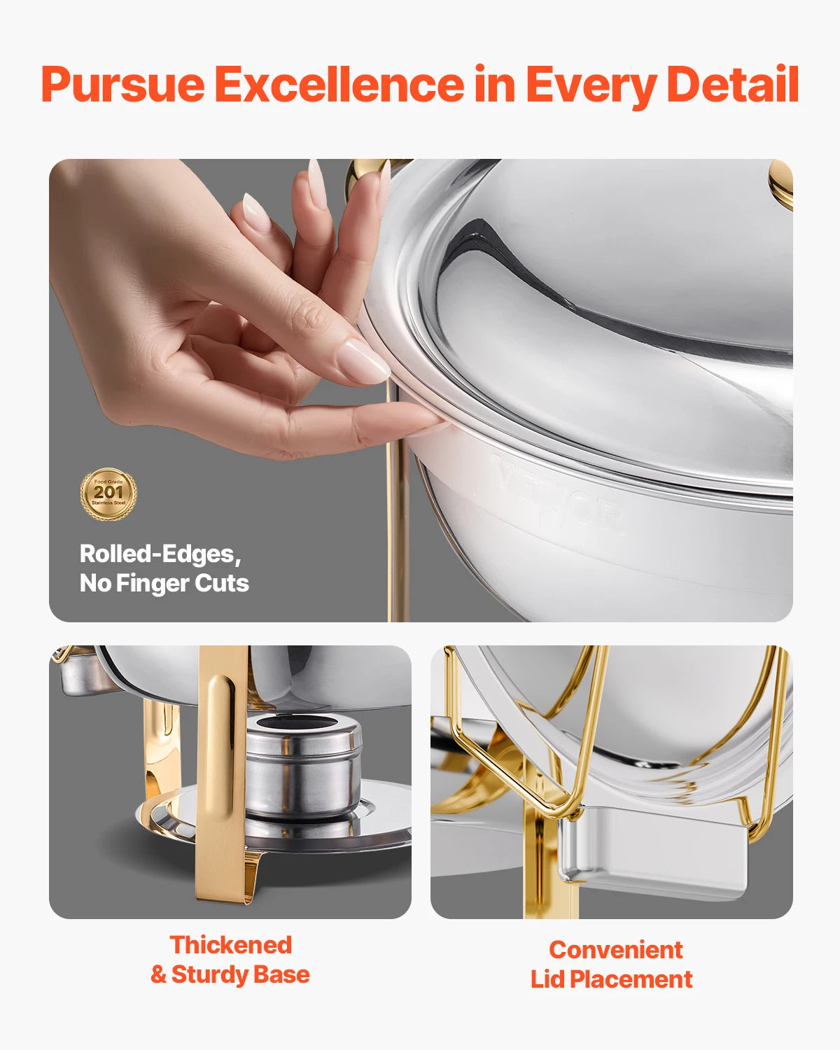 VEVOR Chafing Dish Buffet Set Stainless Steel Chafer Warmer