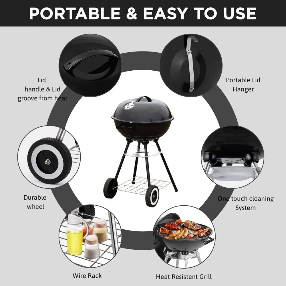 Portable Heavy-Duty Charcoal Grill for Perfect Outdoor Barbecues