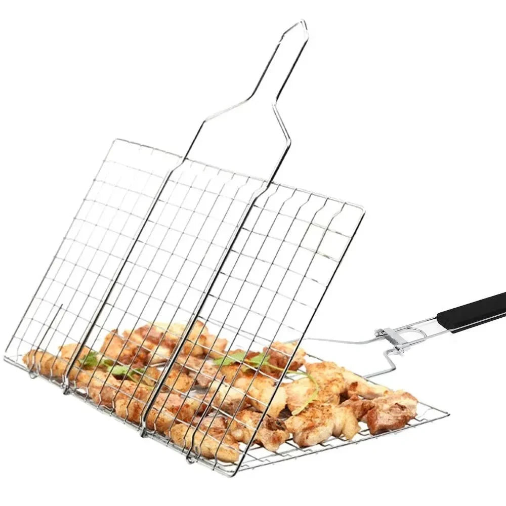 Stainless Steel Non Stick Grilling Basket for BBQ and Vegetables