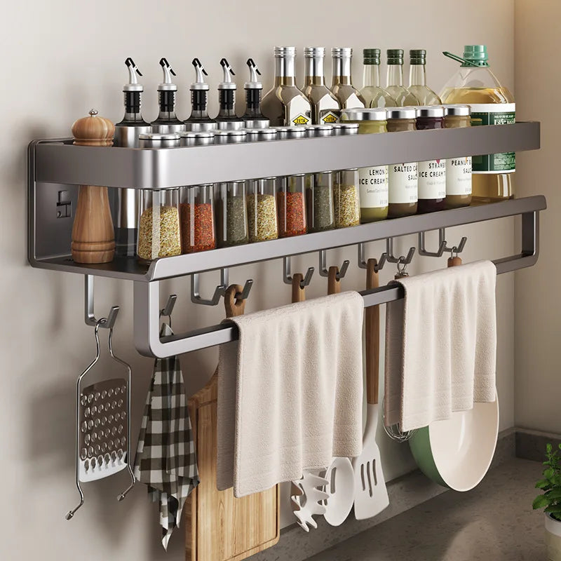 Choice Aluminum Wall Mounted Shelf Kitchen Spice Rack