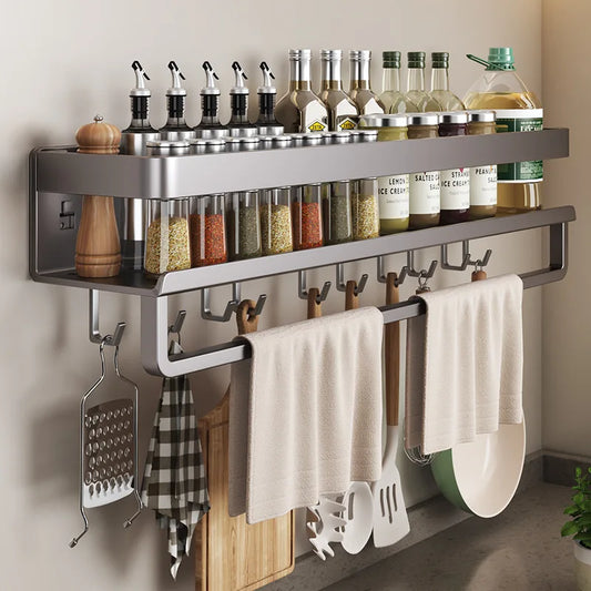 Choice Aluminum Wall Mounted Shelf Kitchen Spice Rack