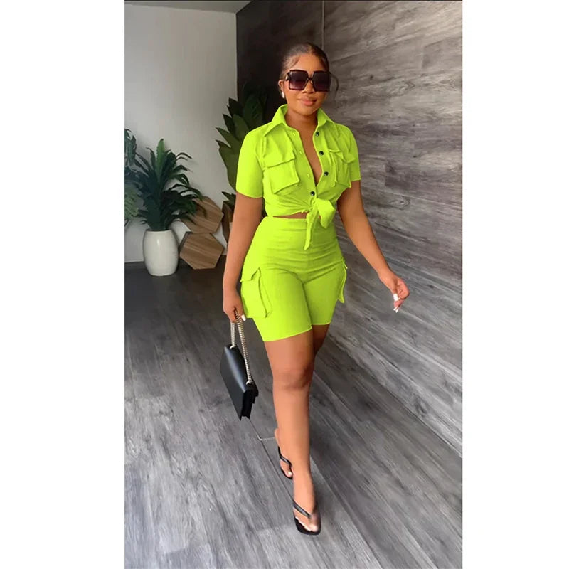Stylish Summer Two Piece Set for Women with Pockets