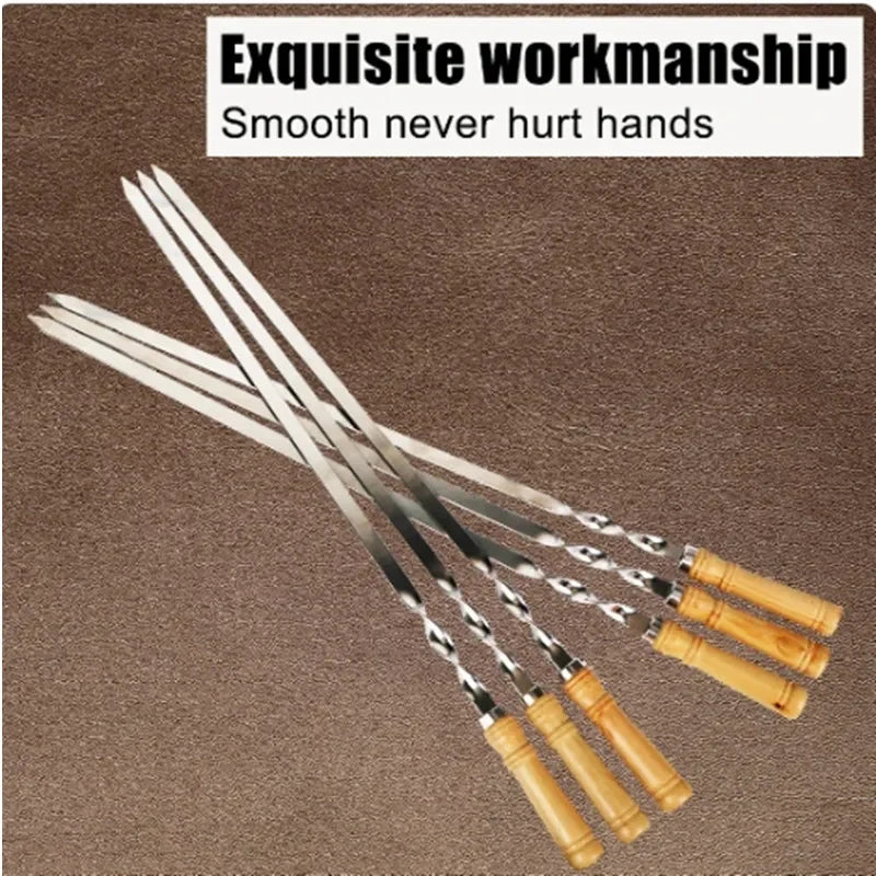 6PCS Stainless Steel BBQ Fork Skewers for Grilling Delight