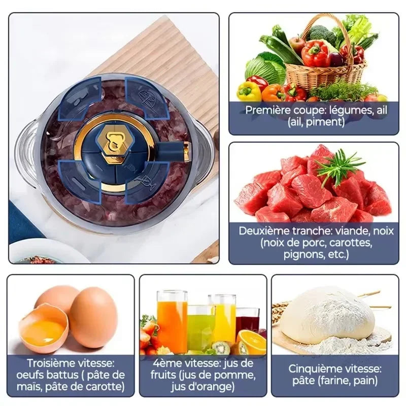 Stainless Steel Electric Meat Grinder And Vegetable Slicer Processor