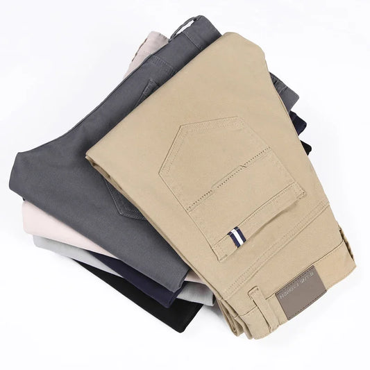 Men's Cotton Elastic Slim Jeans by NoEnName