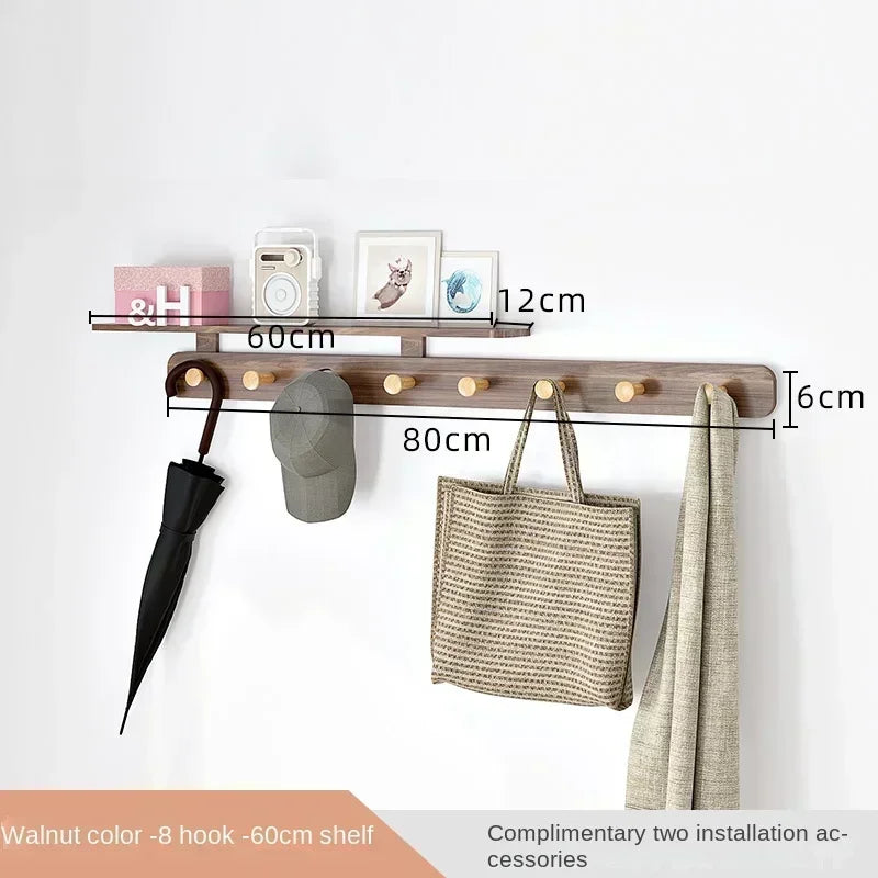 Oeny Multifunctional Coat Rack With Wall Hooks And Shelving