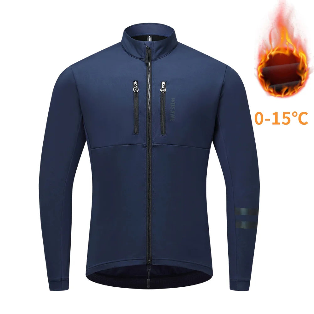 WOSAWE Windproof Winter Thermal Fleece Cycling Jacket For Men Women